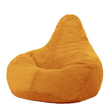 Dalton Cord Recliner Bean Bag Chair, Ochre Yellow, Large Lounge Chair Gaming Bean Bags for Adult with Filling Included, Jumbo Cord Adults Beanbag,