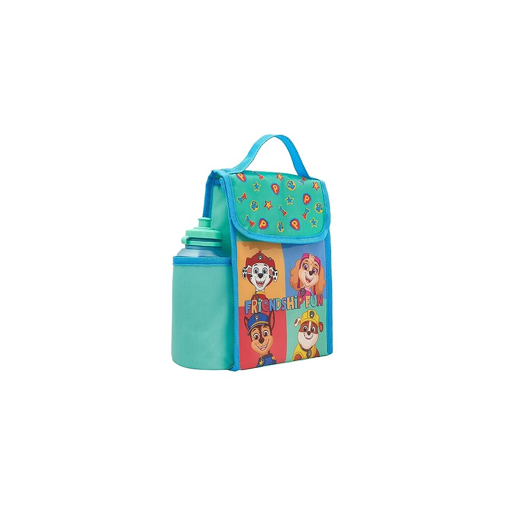 3-in-One Lunch Kit: Insulated Food-Safe Lunch Cool Bag with External net Pocket, Drinks Bottle & Lunch Box - Ideal for School and outings