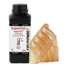 SuperHDT 3D Printer Resin, Highest Heat Deflection Temperature 464F (240C), Made in Korea by 3DMaterials (500g, Amber)