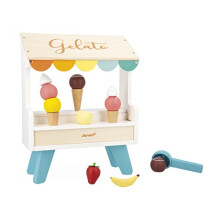 Ice Cream Stand-14 Magnetic Accessories-Pretend Play FSC Wooden Toy-3 Years +, J06558, Multicolor, M - Plush Soft Toy