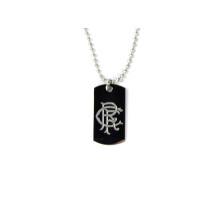 Rangers Stainless Steel Engraved Crest Dog Tag and Chain