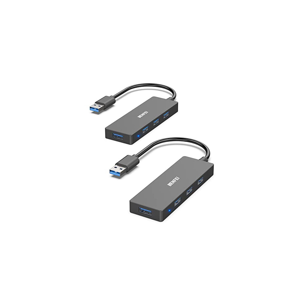 4-Port Usb 3.0 Hub 2 Packs, Benfei Ultra-Slim Usb 3.0 Hub Compatible For Macbook, Mac Pro, Mac Mini, Imac, Surface Pro, Xps, Pc, Flash Drive, Mobile 6971785941465