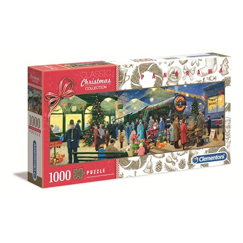 Clementoni 39577 Collection – Panorama Christmas Santa 1000 Piece Made in Italy, Adult Jigsaw Puzzle, Multicolored
