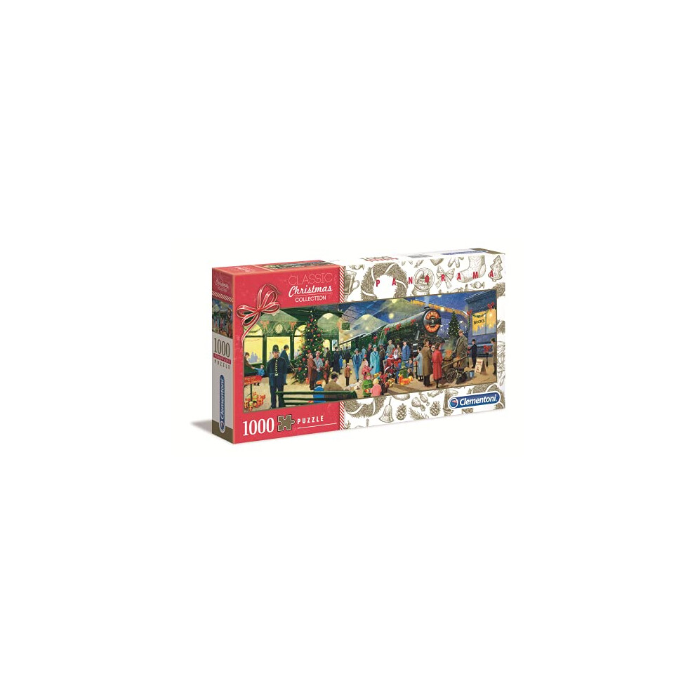 Clementoni 39577 Collection – Panorama Christmas Santa 1000 Piece Made In Italy, Adult Jigsaw Puzzle, Multicolored