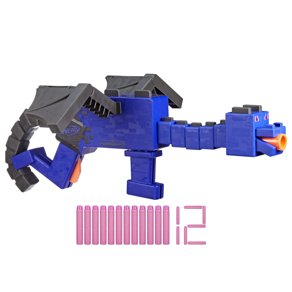 Minecraft Ender Dragon Blaster and 12 Nerf Elite Foam Darts