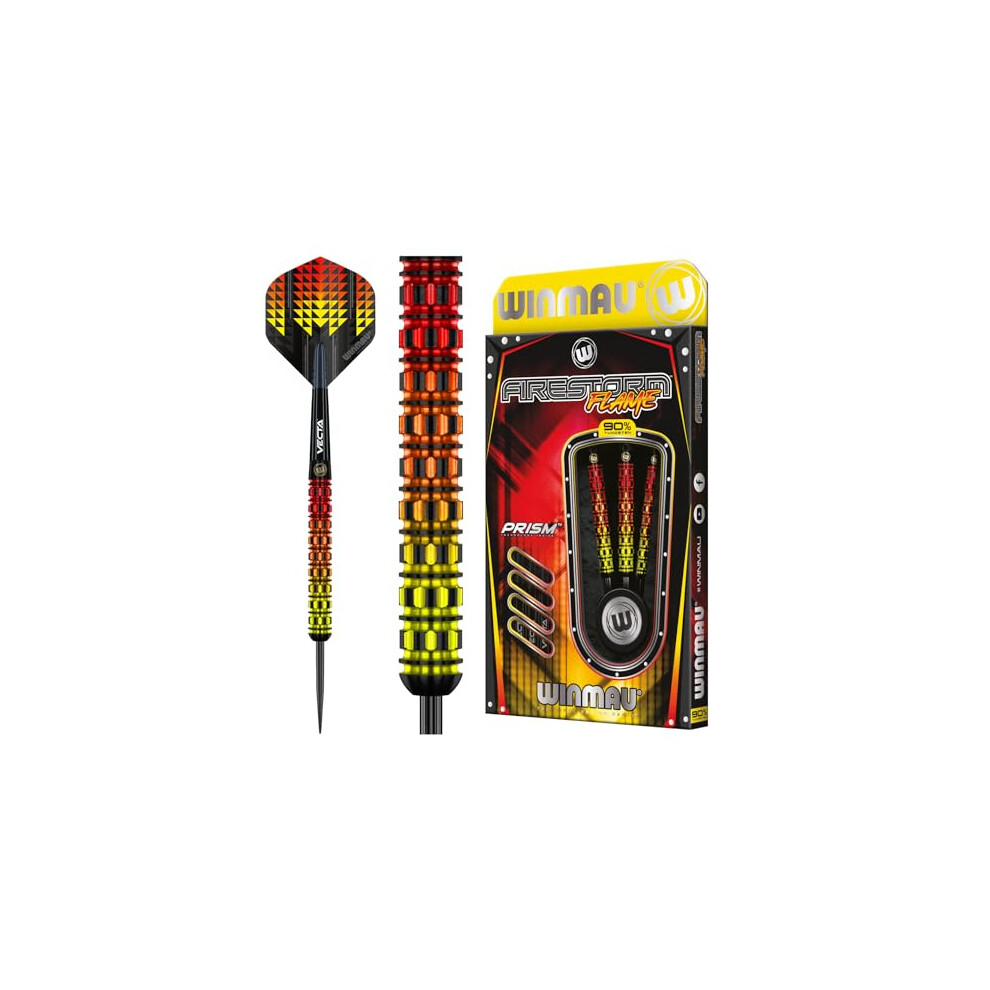 Firestorm Flame 24 Gram Professional Tungsten Darts Set with Flights and Stems (Shafts)