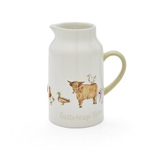 British Designed 1 Pint Milk Jug | Ceramic Milk Jug for All Type of Kitchens | Traditional Ceramic Jug for Milk or Cream - Buttercup Farm
