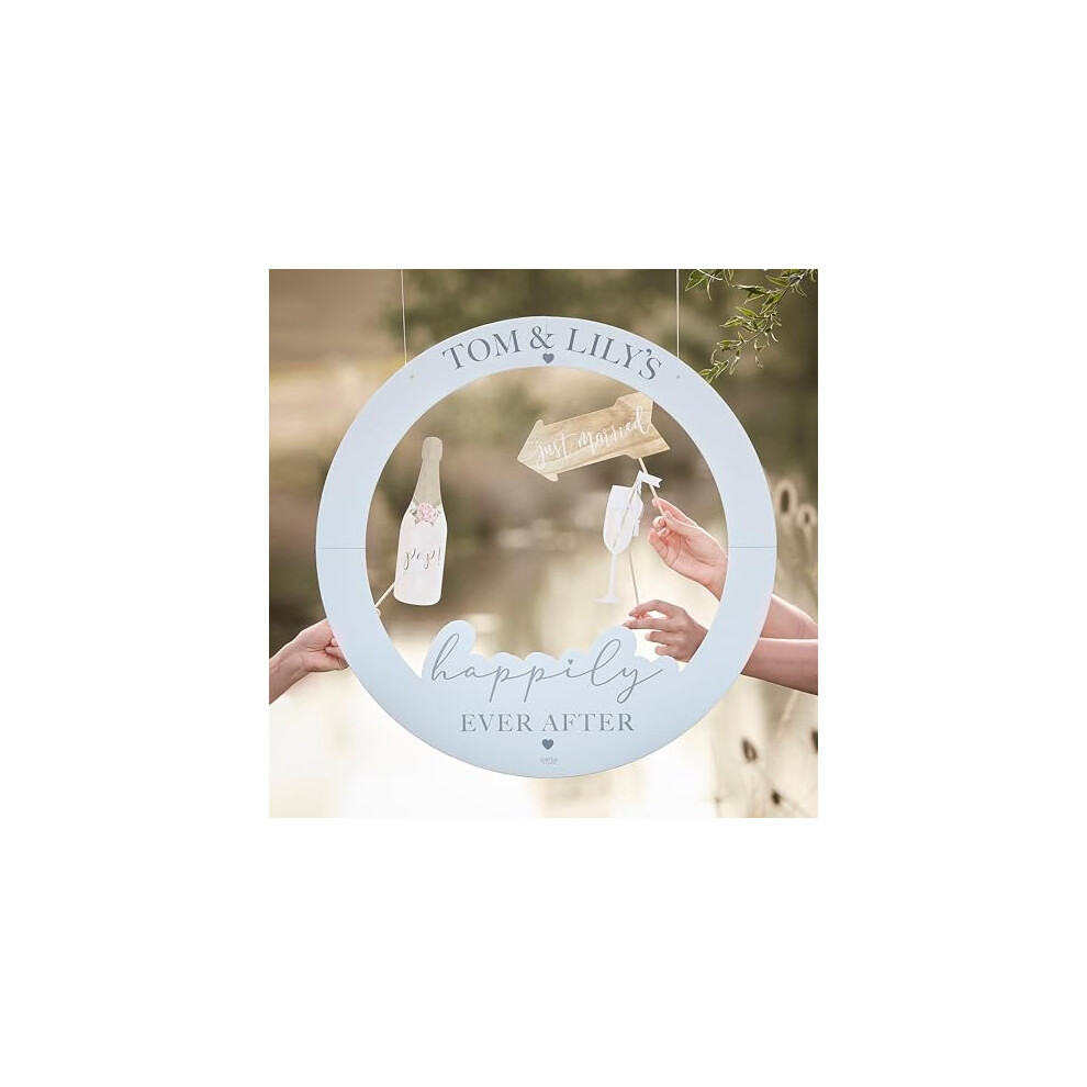 Ginger Ray 'A Touch Of Pampas' Customisable Round Photo Booth Frame-68Cm, One Size White