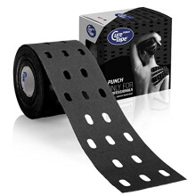 CureTape Punch Black | 1 Roll Perforated Kinesiology Tape 5cm x 5m | Lymphatic Drainage | for Joint, Knee, Ankle & Shoulder Pain | Kinesiology Tape