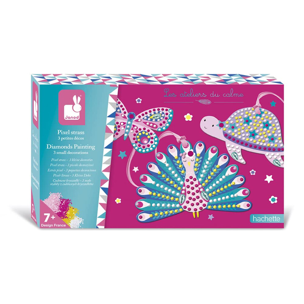 Janod - Small Rhinestone Pixel Decorations Les Ateliers Du Calme - Childrens Creative Leisure Kit - Encourages Fine Motor Skills And Creativity - Suitable