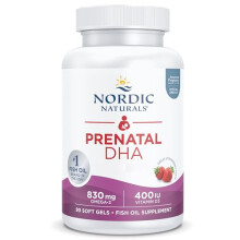 Nordic Naturals, Prenatal DHA, 830mg Omega-3 with EPA and DHA, High Dosage, Strawberry Flavour, 90 Softgels, Lab-Tested, Soy Free, Gluten Free, Non
