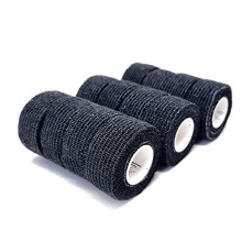 Black Self Adherent Cohesive Bandages 2.5cm x 4.5m Box of 12 - Uses Include Vet Wrap, Tape for Wrist and Ankle Sprains, Finger and Thumb Tape,