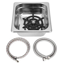 Glass Rinser, G1/2 Automatic Milk Tea Cup Washing Machine,Stainless Steel Cup Washer Cleaner Glass Rinser for Hotel Bar Kitchen Sink Coffee Milk Tea