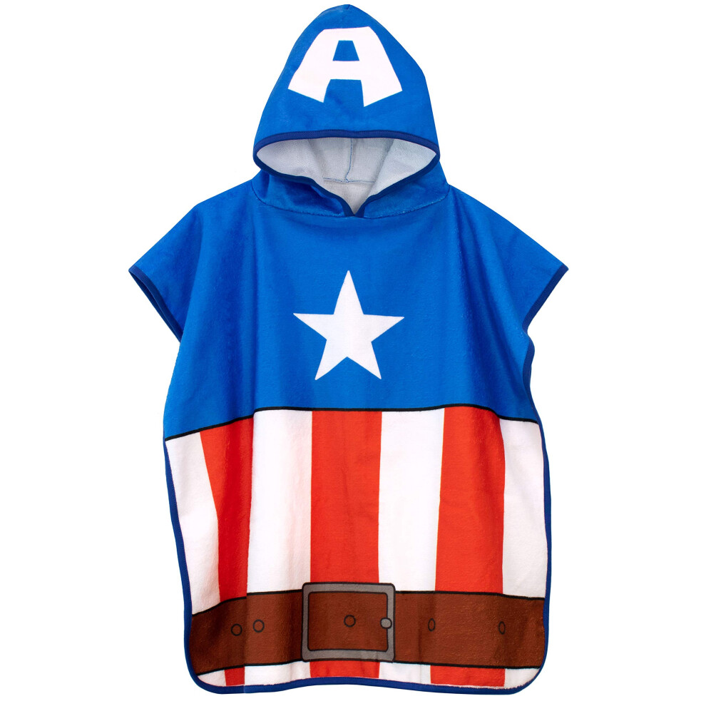 Boys Captain America Hooded Towel Poncho