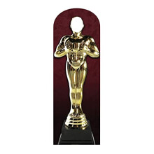SC1421 Gold Statue Lifesize Cardboard Cutout Stand in Perfect for Awards, VIP and Hollywood Parties and Events
