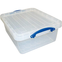 Really Useful Plastic Storage Box 23.5 Litre Clear (Pack of 3)