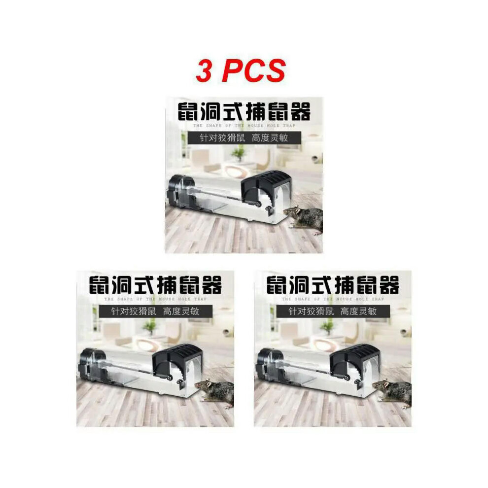 (Style A 3pcs) 3PCS Mouse Trap Smart Self-locking Transparent Mousetrap Reusable Indoor Humane Catches Mice Rat Trap Pest Control Products