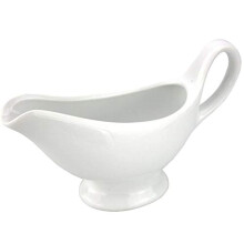 Glow Traditional Gravy Boat – Elegant White 150ml Ceramic Serving Jug for Cream Custard Sauces – Perfect for Dining Table Restaurant Café