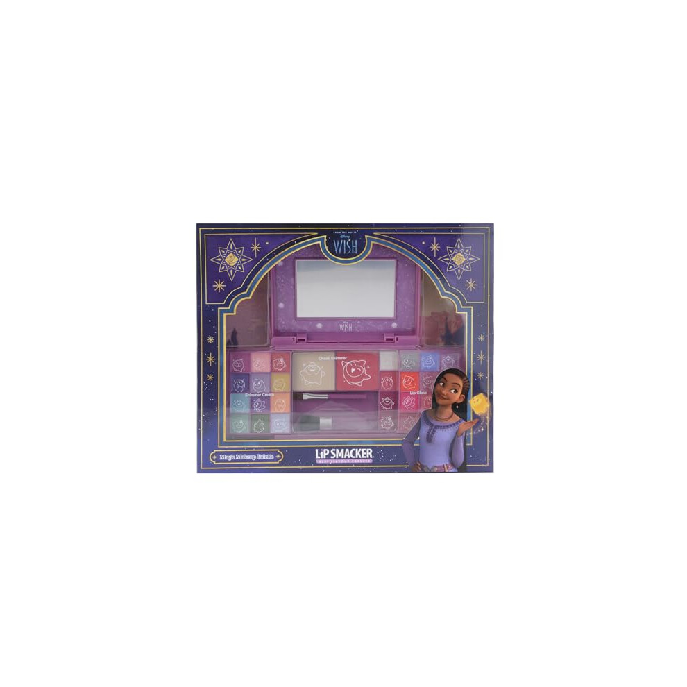 Lip Smacker Wish Beauty Palette, Disney Wish-Inspired Makeup Set Including Lip Glosses, Shimmer Creams And Blush, Disney Princess Gifts For Kids, Make-Up