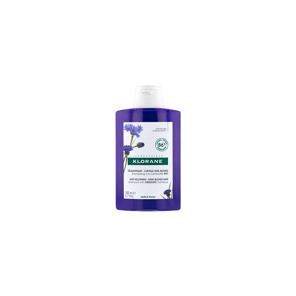 Klorane Grey - Anti-Yellowing Shampoo With Organic Centaury - Blond Hair, 1 X 200Ml Bottle