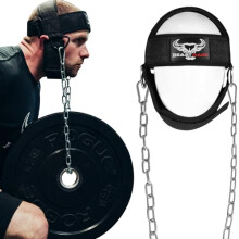 Head Harness Neck Dipping Heavy Duty Long Steel Chain Adjustable Fitness Neck Harness Weight Lifting Neoprene Padded Strap Resistance Training Muscle
