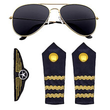 Adult airline pilot accessory kit