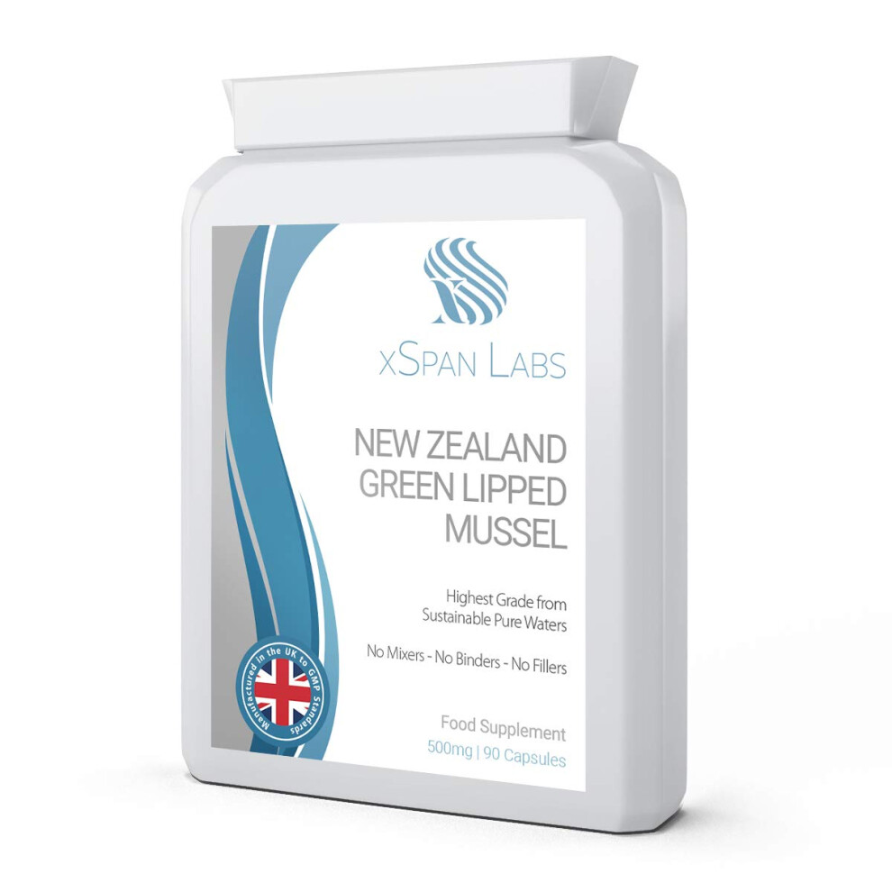 Xspan Labs Green Lipped Mussel 500Mg 90 Capsules Â Sustainably Sourced From Pure New Zealand Waters, Extracted Using Co2 For Maximum Lipid Retention