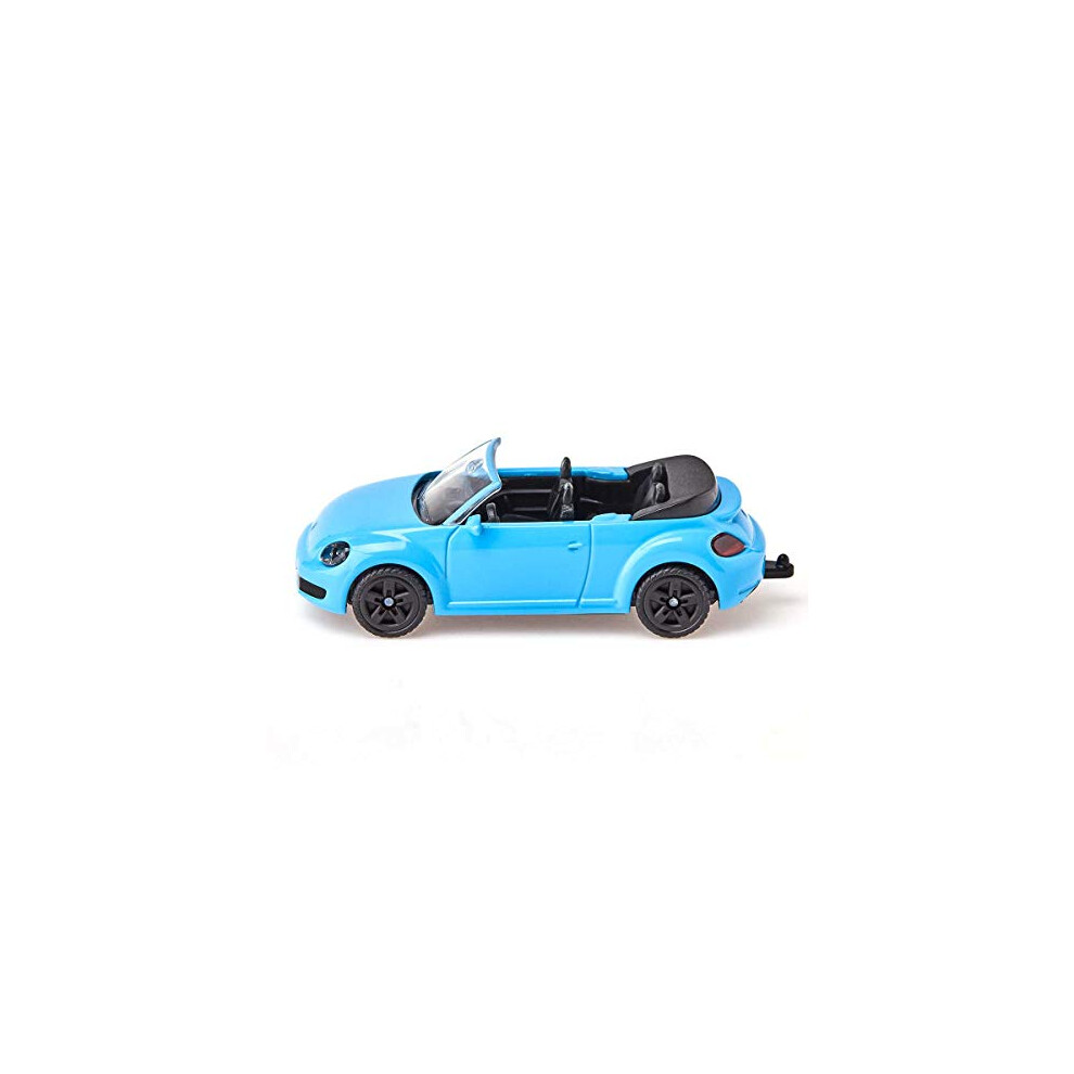 1505, VW Beetle Convertible, Metal/Plastic, Light Blue, Toy car for children, Trailer hitch