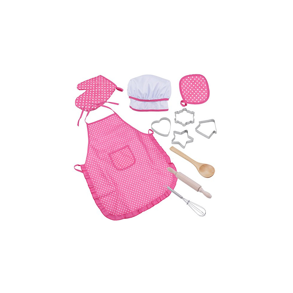 Kids Chef Play Set, Kids Cooking Playset,Chef Dress Up Outfit Set with Kids Apron,Chef Hat and Other Accessories,11pcs Children Pretend Role-play