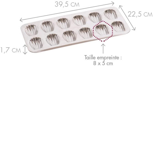 395 x 200 mm 12-Hole Madeleine Tin 1
