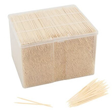 3500 PCS Bamboo Toothpicks, Wooden Cocktail Sticks, Double Sided Fruit Cocktail Picks Portable Appetizer Sticks for Picking Sandwiches, Fruits Platter