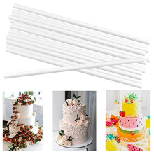 24 Pcs Cake Dowel Rods, 12 Inch Plastic Cake Dowel White Hollow Cake Stand Sticks Cake Straws Reusable Cake Support Rods for Tiered Cake Construction