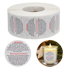 1000Pieces Candle Warning Labels 1.5 Inch, Candle Wax Melting Safety Stickers Labels for Candle Making Supplies, Jars, Candle Tin Containers …