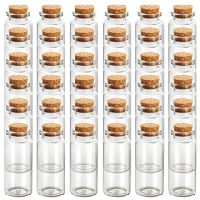 36 Pack of Glass Favour Jars with Cork Lids - 30ml/1.05oz - Mini Mason Airtight Storage Bottles for Wedding Favours, Party, Kitchen Spices and Jam