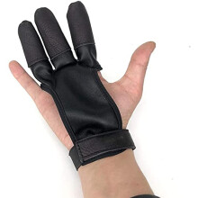 Archery Glove Three Finger Shooting Hunting Leather Gloves Protector Fits for Hunting Traditional Long Bow