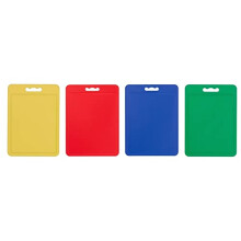 Large Multi-Colour Chopping Board Set, Multipurpose Anti-Slip Surface, Easy to Clean and Dishwasher Safe with Handle, Pack of 4 Cutting Boards Each