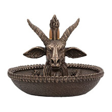 Baphomet's Wealth Backflow Incense Burner, Bronze, 13cm