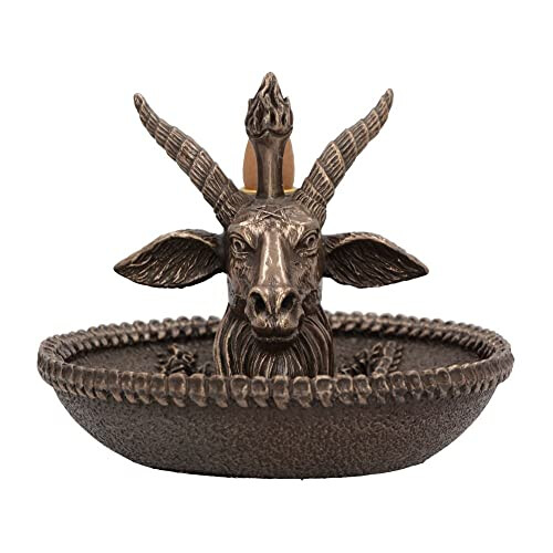 Baphomet's Wealth Backflow Incense Burner, Bronze, 13cm