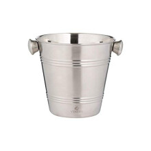Barware Silver Stainless Steel Single Wall Ice Bucket, 1 Litre
