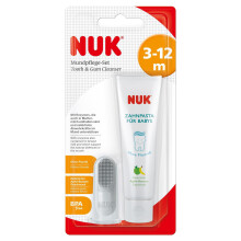 10256396 Oral Care Set Consisting of Baby Toothpaste with Natural Apple/Banana Flavour and Finger Toothbrush/BPA
