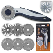 - Rotary Cutter for Fabric Cutting Wheel 45mm Roller Cutting Tool with Extra Blades and Safety Lock for Crafting, Quilting, Sewing, Scrapbooking & Art