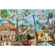 Puzzle 5000 palapeli Postikortti Monumenteista, Aikuiset ja lapset alkaen 14 vuotta, Kaupungit ja monumentit, 17118, Ravensburger