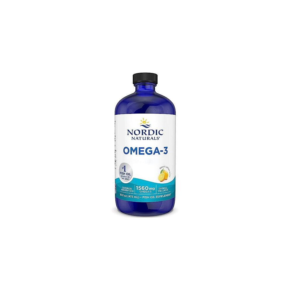 Nordic Naturals, Omega-3, 1560mg Omega-3, Fish Oil with EPA and DHA, 473ml, Lemon Flavour, Lab-Tested, Soy Free, Gluten Free, Non-GMO