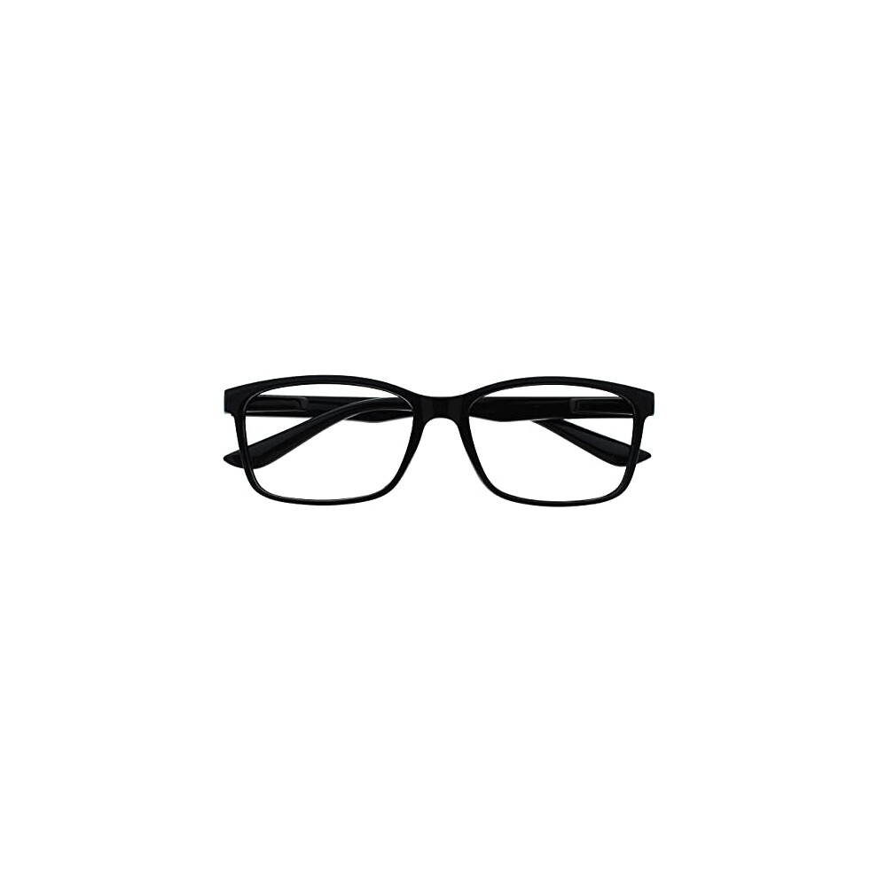 Opulize Black The Reading Glasses Company Readers Large Designer Style Mens Spring Hinges R83-1 +1.00
