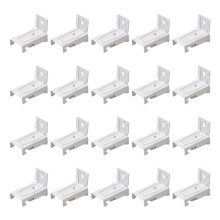 Wall Mount Curtain Track Bracket, 20Pcs Stainless Steel Bendable Curtain Track Wall Mount Hardware Side Wall Mount Brackets for Flexible Curtain Track