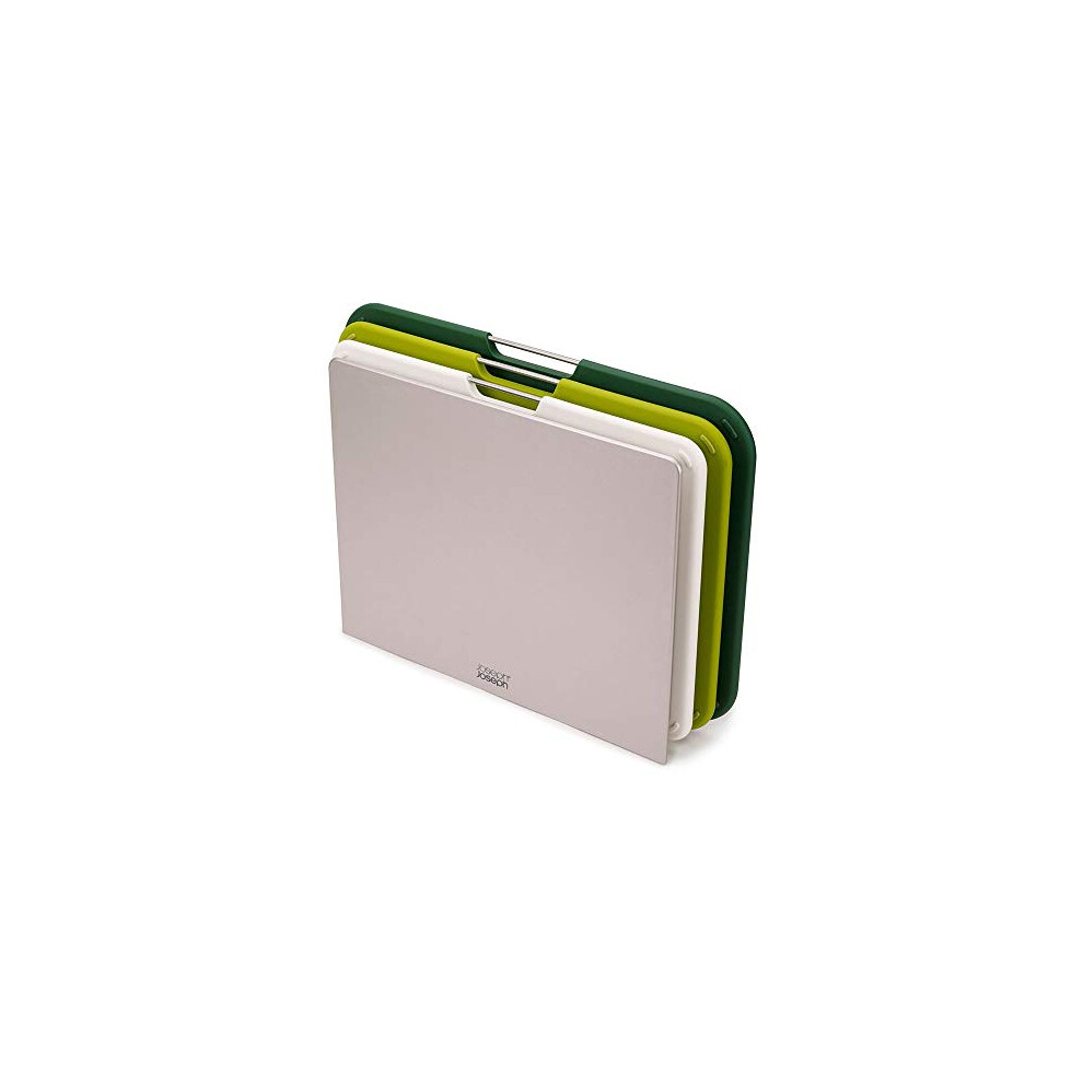 Joseph Joseph Nest Large 3-Piece Colour Coded Chopping Board Set With Storage Stand, Green
