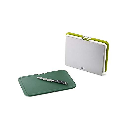 Joseph Joseph Nest Large 3-Piece Colour coded Chopping Board Set with Storage Stand, Green 1