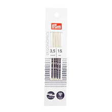 PRYM_194153-1 Double-Pointed Knitting pins Ergonomics 15 cm 3.50 mm x 1, White, One Size