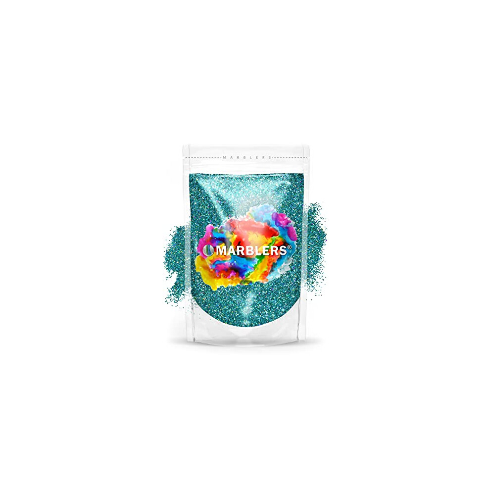 Marblers Holographic Glitter [Holo Teal] 3Oz (85G) | Fine | Non-Toxic, Vegan, Cruelty-Free | Face, Body, Eyeshadow, Hair, Festival, Party Makeup | Nail Art,