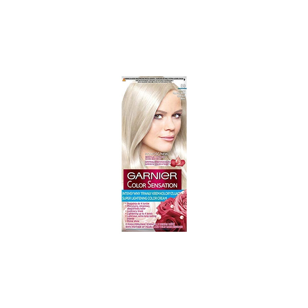 Garnier, Color Sensation Super Brightening Hair Dye Cream S9 Silver Grey Blonde Clear 1 Piece